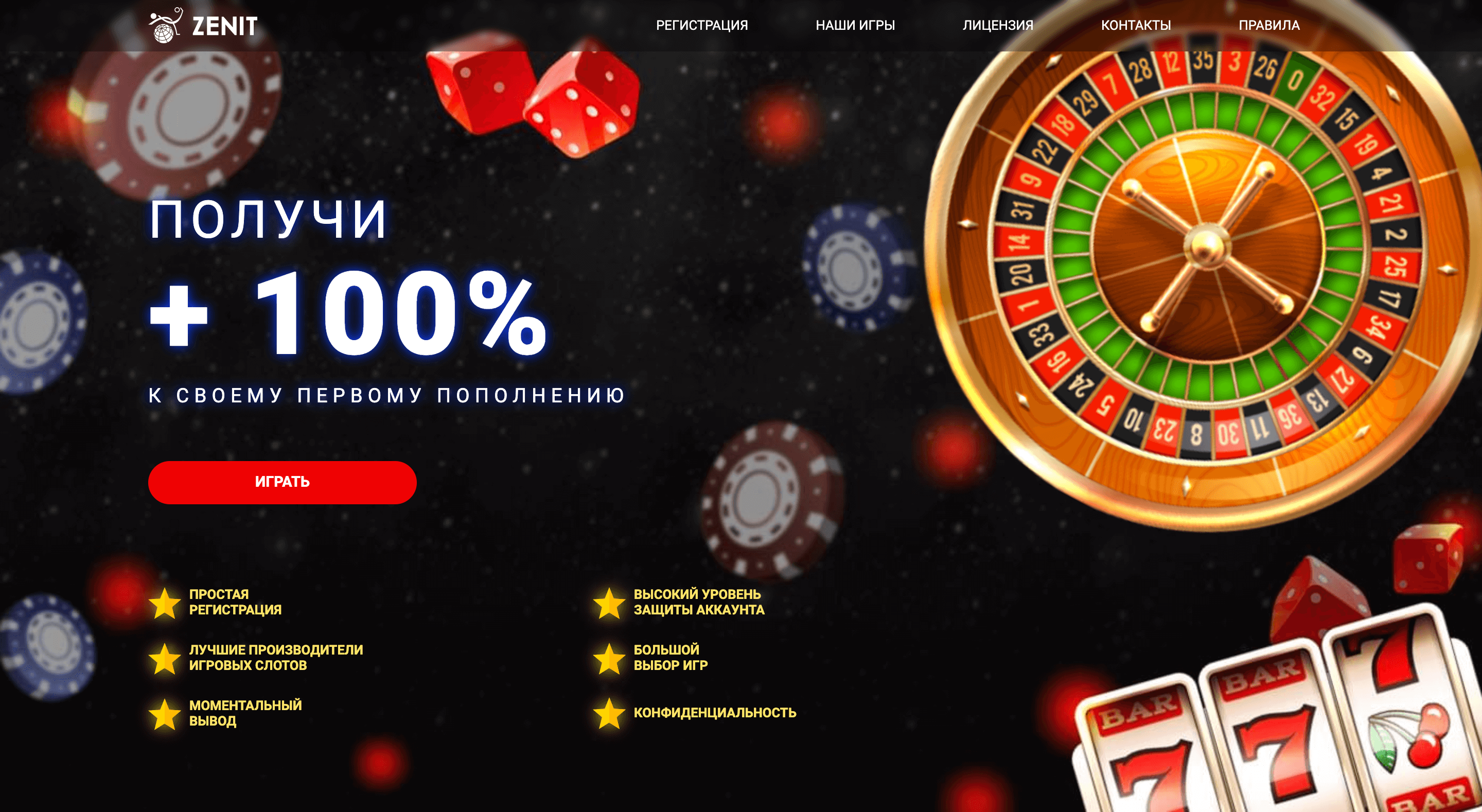 zenit casino вітальний бонус