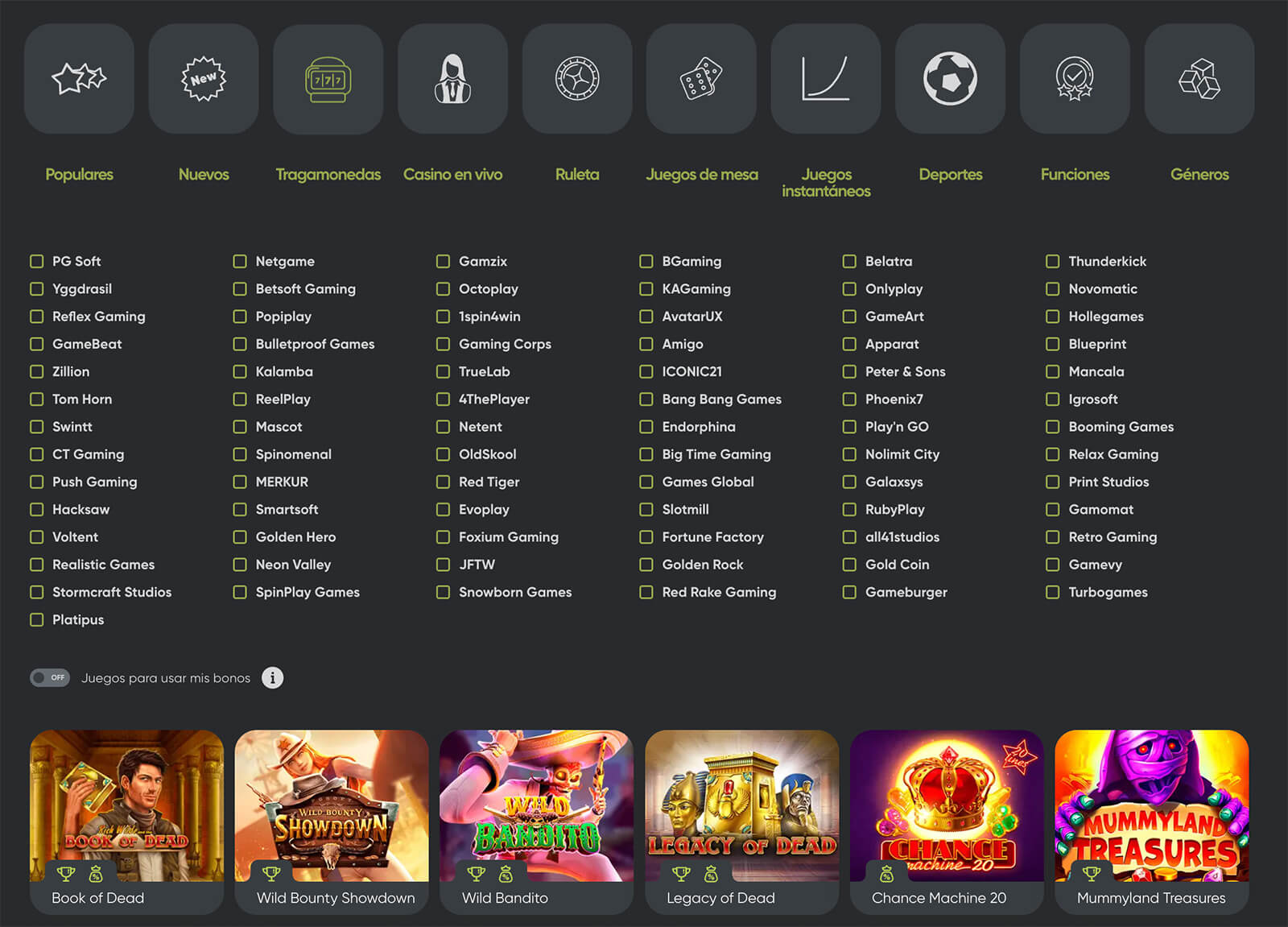 Tragamonedas en Fresh Casino online, juegos populares para Perú